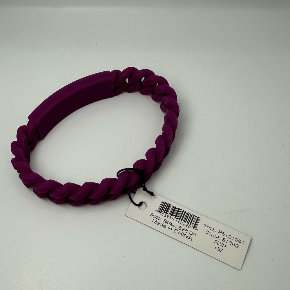 Marc by Marc Jacobs Purple Braided Silicone Bracelet NWT - Picture 5 of 6